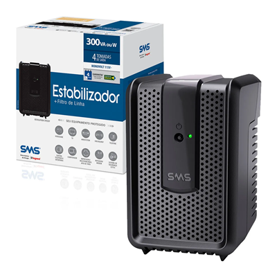 ESTABILIZADOR+FILTRO DE LINHA 4 TOMADAS 300VA MONOVOLT USP300S 115V-16520 SMS