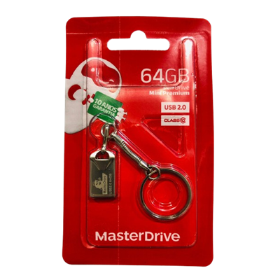 PEN DRIVE 64GB MINI PREMIUM USB 2.0 PLATINUM C/CHAVEIRO M-105 MASTERDRIVE #