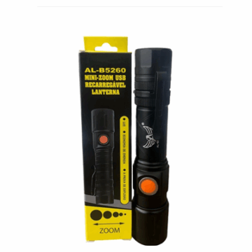 LANTERNA RECARREGAVEL MINI ZOOM LED USB R911 AL-B5260 ALTOMEX #