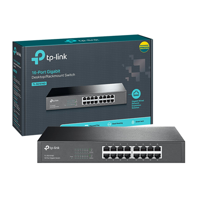 HUB SWITCH 16 PORTAS TP-LINK TL-SG1016D RACKMOUNT 10/100/1000MBPS GIGABIT