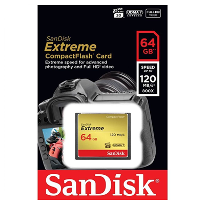 CARTAO MEMORIA 64GB COMPACTFLASH CARD SANDISK EXTREME #