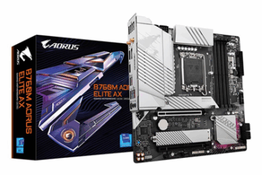 PLACA MAE S1700 GIGABYTE B760M AORUS ELITE AX WIFI INTEL DDR5 MATX M.2 NV - Imagem 1
