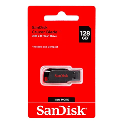 PEN DRIVE 128GB SANDISK Z50 CRUZER BLADE USB 2.0 SDCZ50-128G-B35 #