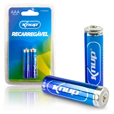 (CART C/2) PILHA AAA RECARREGAVEL 1.2V KP-2800AAA KNUP