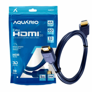 CABO HDMI 1M 2.0 4K 3D 19 PINOS 4K01 AQUARIO