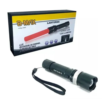LANTERNA LED C/ BATERIA RECARREGAVEL BM8466 B-MAX