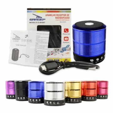 CAIXA DE SOM BLUETOOTH 5W RMS D-BH887 GRASEP