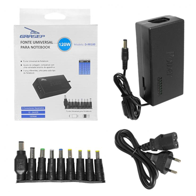 FONTE NOT UNIVERSAL D-RR100 GRASEP 120W 12V-24V 9 CONECTORES