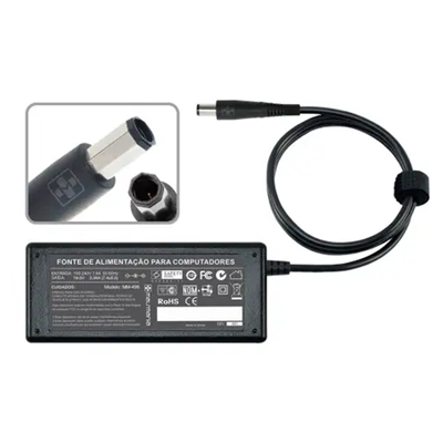 FONTE NOT DELL 19.5V 65W 3.34A 7.4×5.0MM MM498 MAIS MANIA #