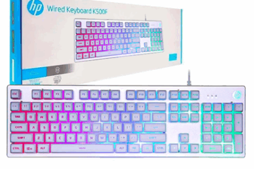 TECLADO USB GAMER MEMBRANA K500F LED PRATA HP - Imagem 1