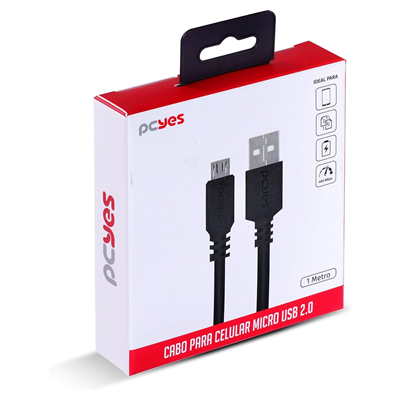 CABO USB V8 1M 2.0 PRETO PMUAP-1 PCYES #