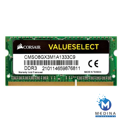 MEMORIA NOT DDR3 8GB 1333MHZ CORSAIR CMSO8GX3M1A1333C9 #