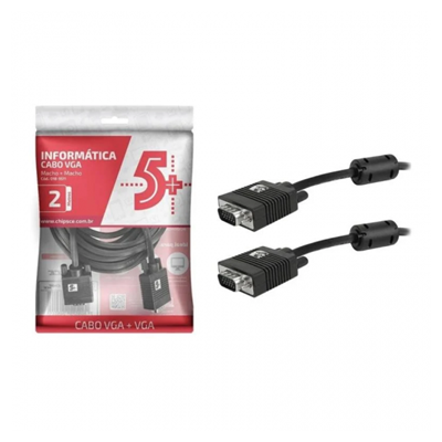 CABO VGA 2M C/ FILTRO PRETO 018951 CHIPSCE #