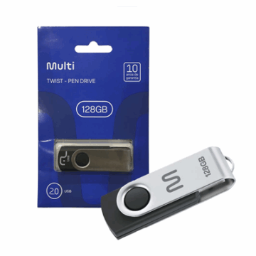 PEN DRIVE 128GB TWIST PRETO PD591 MULTI
