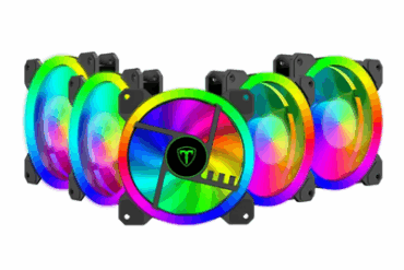 KIT COM 5 FANS 120X25MM T-DAGGER T-TGF515 RGB PRETO - Imagem 1