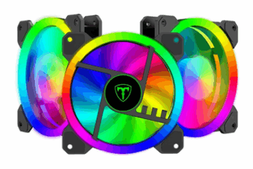 KIT COM 3 FANS 120X25MM T-TGF513 RGB PRETO T-DAGGER - Imagem 1