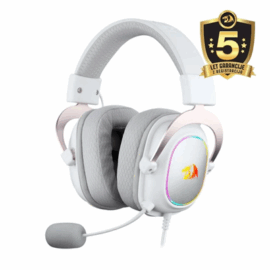 FONE C/ MICROFONE REDRAGON H510W-RGB ZEUS X GAMING USB BRANCO #
