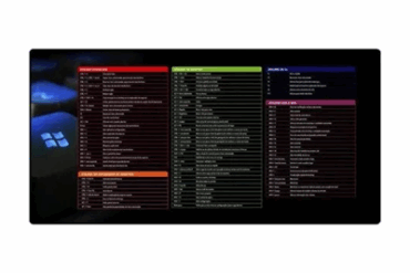 MOUSE PAD GAMER GRANDE (38-ATALHOS TECLADO WINDOWS) 700x350x3mm MP-7035C EXBOM - Imagem 1
