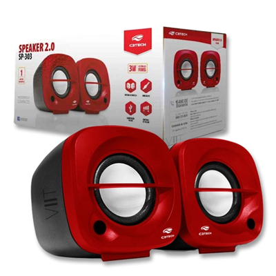 CAIXA DE SOM PC SPEAKER 2.0 SP-303RD C3TECH