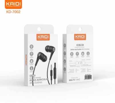 FONE DE OUVIDO COM FIO INTRA-AURICULAR KD-7002 KAIDI