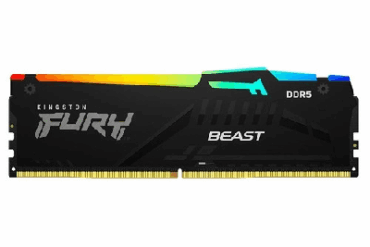 MEMORIA DDR5 KINGSTON FURY BEAST RGB 32G 5200MHZ PRETO KF552C40BBA-32 - Imagem 1