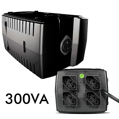 ESTABILIZADOR+FILTRO DE LINHA 4 TOMADAS SAVE PRO 300VA BIVOLT EST0060 MCM