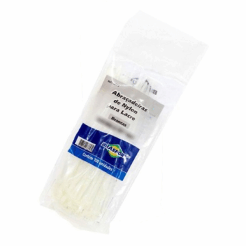 ABRACADEIRA NYLON 4.8X150MM BRANCA BRASFORT PACOTE C/100 PCS