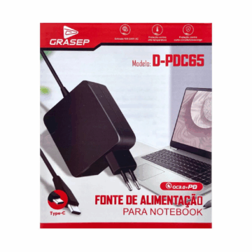 FONTE NOT TIPO C UNIVERSAL D-PDC65 65W 3.25A GRASEP