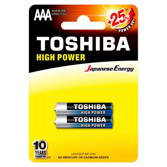 PILHA ALCALINA AAA C/2 TOSHIBA LR03G