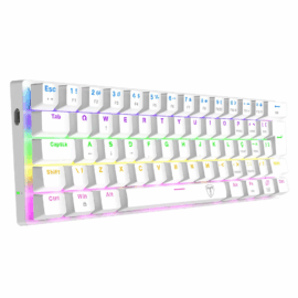 TECLADO MECANICO GAMER ARENA BRANCO RAINBOW DUST-PROOF BROWN T-TGK321W-BR ABNT-2