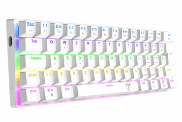 TECLADO MECANICO GAMER ARENA BRANCO RAINBOW DUST-PROOF BROWN T-TGK321W-BR ABNT-2 - Imagem 1