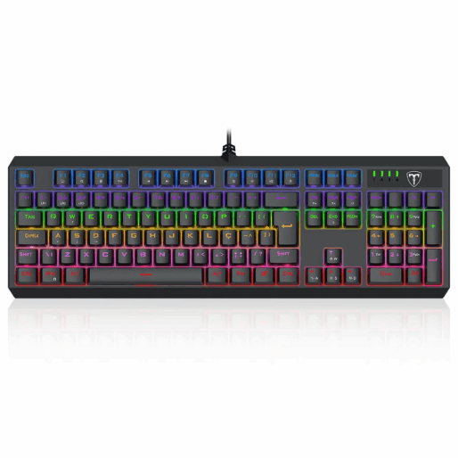 TECLADO MECANICO GAMER AXIS PRETO RAINBOW DUST-PROOF BROWN T-TGK329-BR ABNT-2