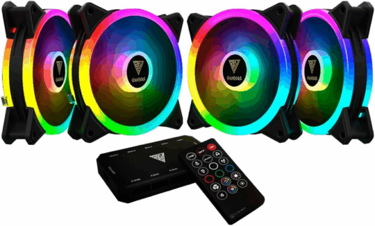 KIT COM 4 FANS RGB AEOLUS M2-1204R