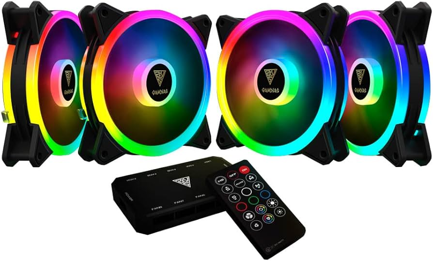 KIT COM 4 FANS RGB AEOLUS M2-1204R