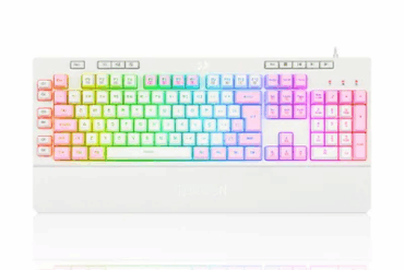 TECLADO MEMBRANA GAMER ABNT2 SHIVA RGB BRANCO COM ROSA K512WP-RGB - Imagem 1