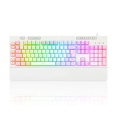 TECLADO MEMBRANA GAMER ABNT2 SHIVA RGB BRANCO COM ROSA K512WP-RGB