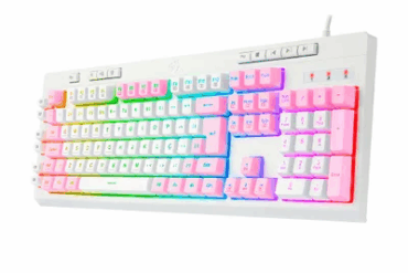 TECLADO MEMBRANA GAMER ABNT2 SHIVA RGB BRANCO COM ROSA K512WP-RGB - Imagem 2