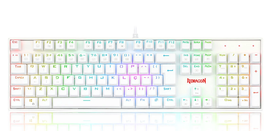 TECLADO MECANICO MITRA RGB BRANCO SWITCH MARROM K551W-RGB