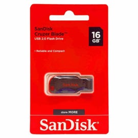 PEN DRIVE 16GB SANDISK Z50 CRUZER BLADE USB 2.0 SDCZ50-016G-B35 #