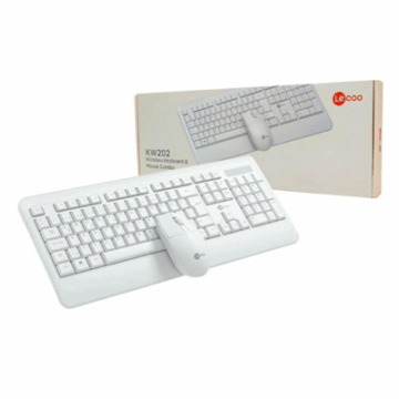 KIT TECLADO E MOUSE S/FIO KW202 BRANCO LECOO