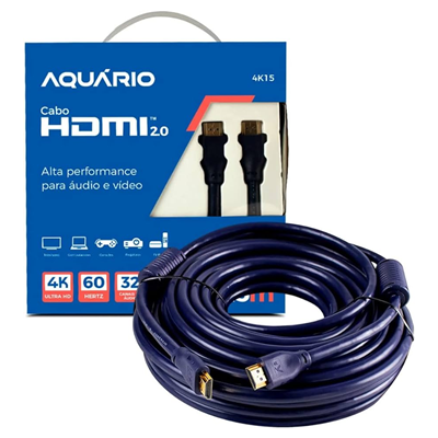 CABO HDMI 15M 2.0 4K 3D 19 PINOS 4K15 AQUARIO