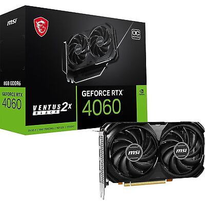 PLACA VIDEO VGA MSI GEFORCE RTX4060 VENTUS BLACK OC 2X 8GB - 128 BITS - HDMI