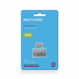 CARTAO MEMORIA 16GB MULTILASER MC172 2 EM 1 COM LEITOR #