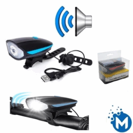LANTERNA BIKE C/ BUZINA USB BM-8455 B-MAX #