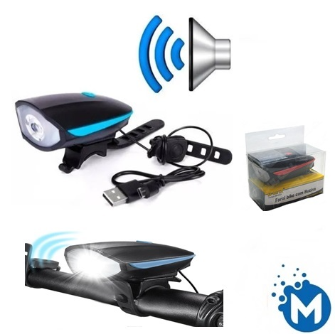 LANTERNA BIKE C/ BUZINA USB BM-8455 B-MAX #