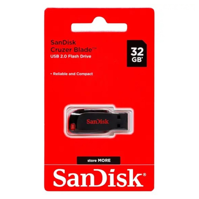 PEN DRIVE 32GB SANDISK Z50 CRUZER BLADE USB 2.0 SDCZ50-032G-B35 #