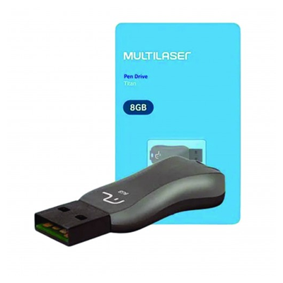 PEN DRIVE 8GB TITAN PRETO PD601 MULTILASER