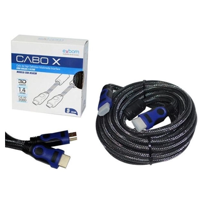 CABO HDMI 5M C/ MALHA E FILTRO CBX-H50CM EXBOM