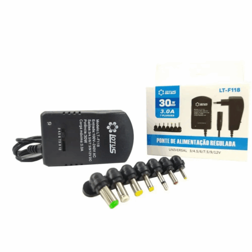 FONTE DE ALIMENTAAO UNIVERSAL REGULADA, BIVOLT AUTOMTICO, 30W, TENSAO DE SAIDA A
